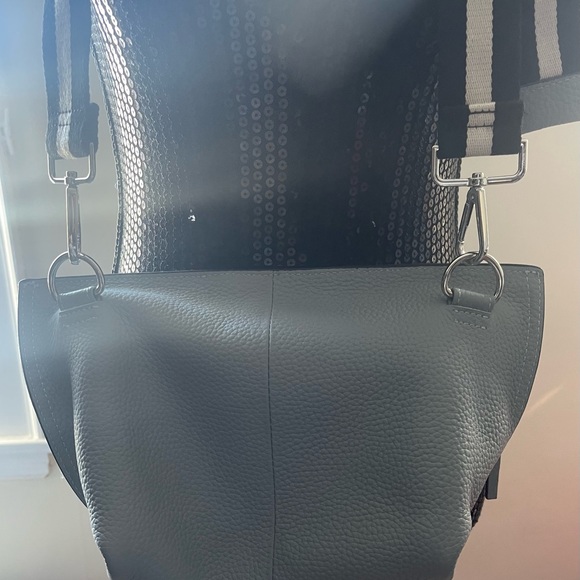 Christopher Kon Grey Pebbled Crossbody Leather Bag - Picture 4 of 16